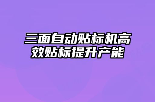 三面自動貼標機高效貼標提升產(chǎn)能