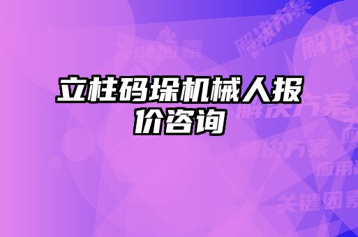 立柱碼垛機械人報價咨詢