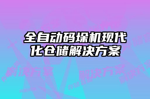 全自動碼垛機(jī)現(xiàn)代化倉儲解決方案