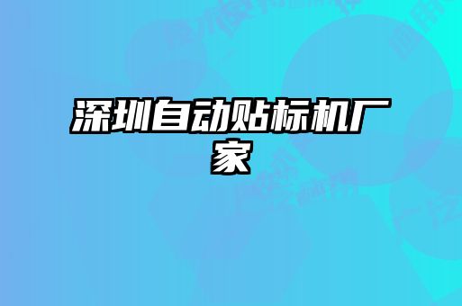 深圳自動貼標機廠家