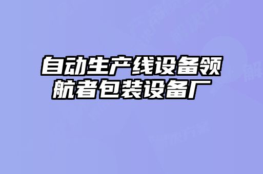 自動生產(chǎn)線設備領航者包裝設備廠