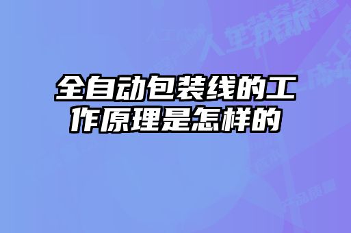 全自動包裝線的工作原理是怎樣的