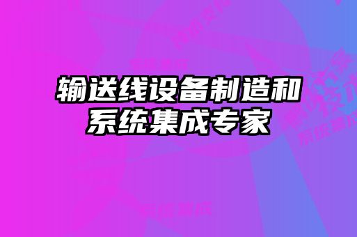 輸送線(xiàn)設(shè)備制造和系統(tǒng)集成專(zhuān)家